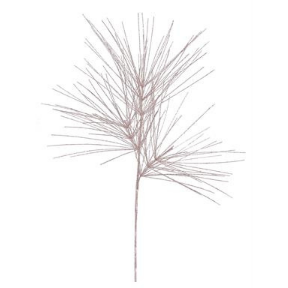 TALLO DECORATIVO DELGADO CON GLITTER EN PLATA MED:1MTS