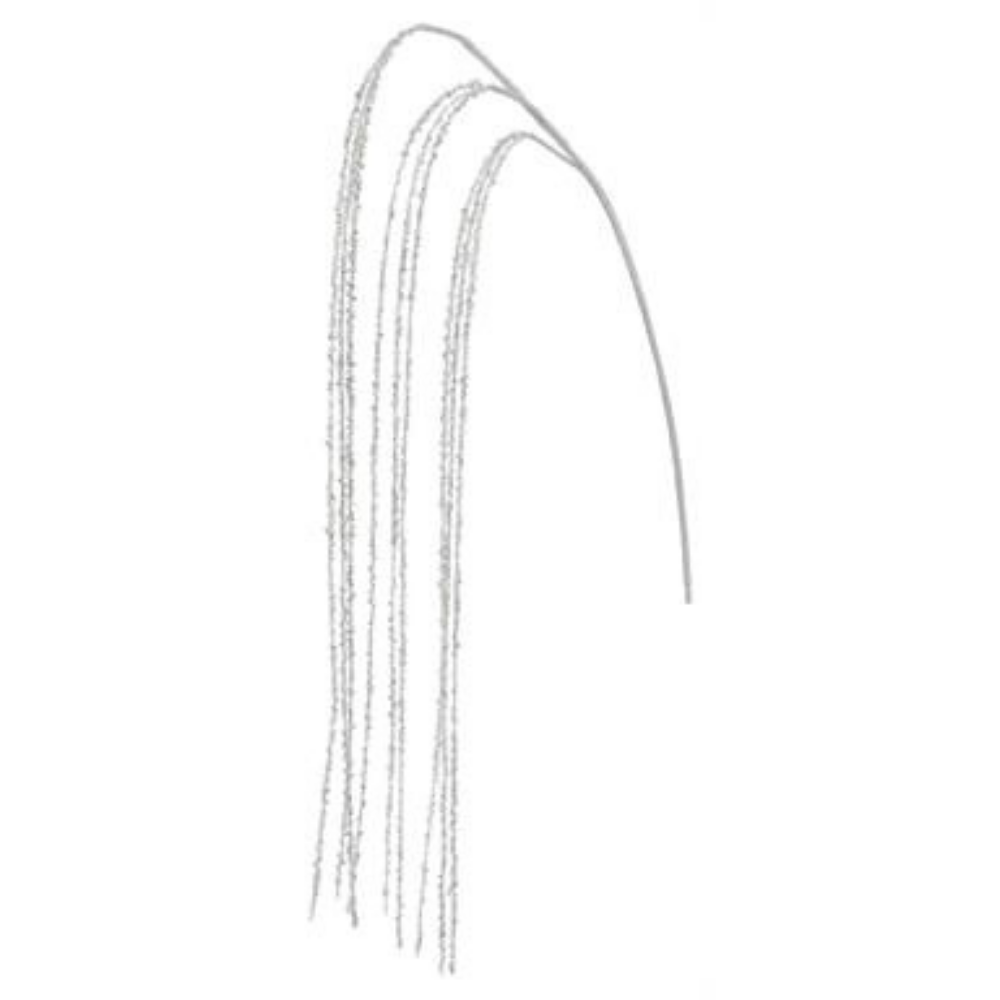 TALLO DECORATIVO COLGANTE / RAMAS EN BLANCO CON GLITTER MED:122 CM