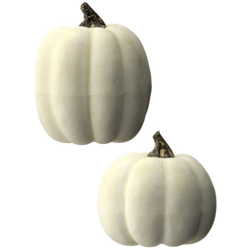 MINI CALABAZAS EN TONO AMARILLO DESLAVADO 10 CM