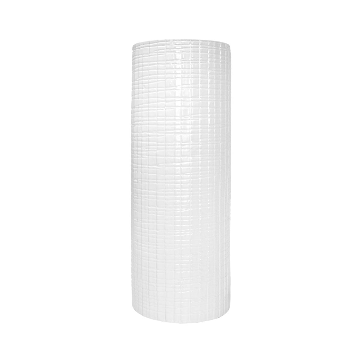 JARRON DECORATIVO CON TEXTURA EN TONO BLANCO DE CERAMICA MED:48 CM