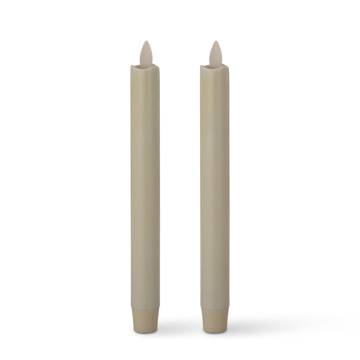 SET DE 2 VELAS CONICAS DE CERA COLOR MARFIL MED:25 CM