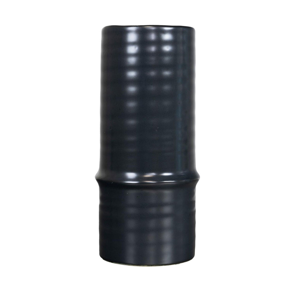 JARRON DECORATIVO EN TONO NEGRO DE CERAMICA MED:25 CM