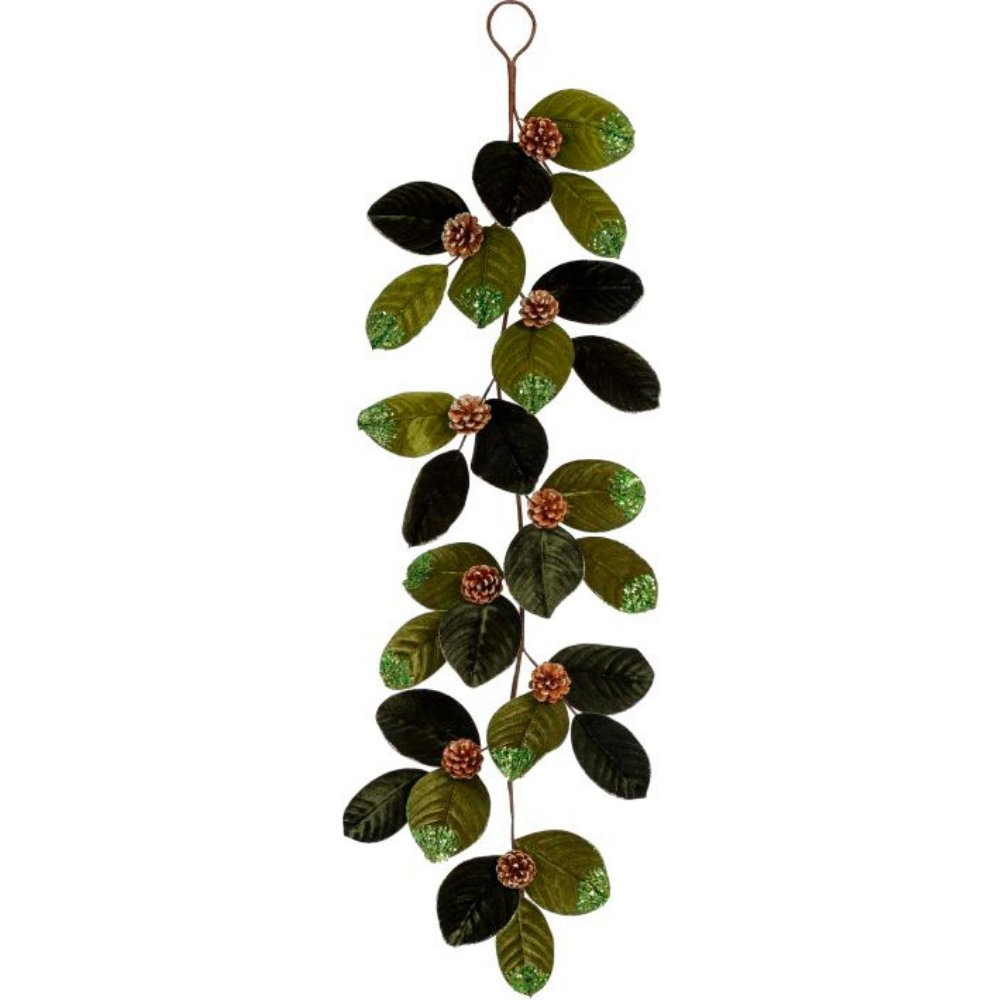 GIRNALDA DE MAGNOLIA EN TONO VERDE CON PIÑAS MED:150 CM