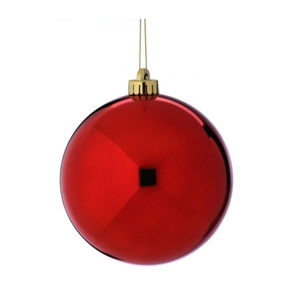 ESFERA ROJO BRILLANTE INASTILLABLE 20 CM