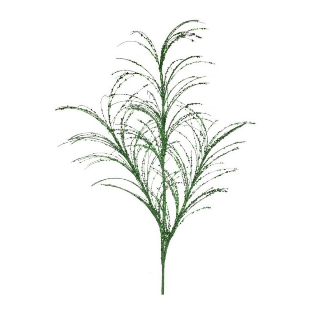 PAMPA GRASS VERDE CON LENTEJUELAS Y BRILLOS MED:86 CM