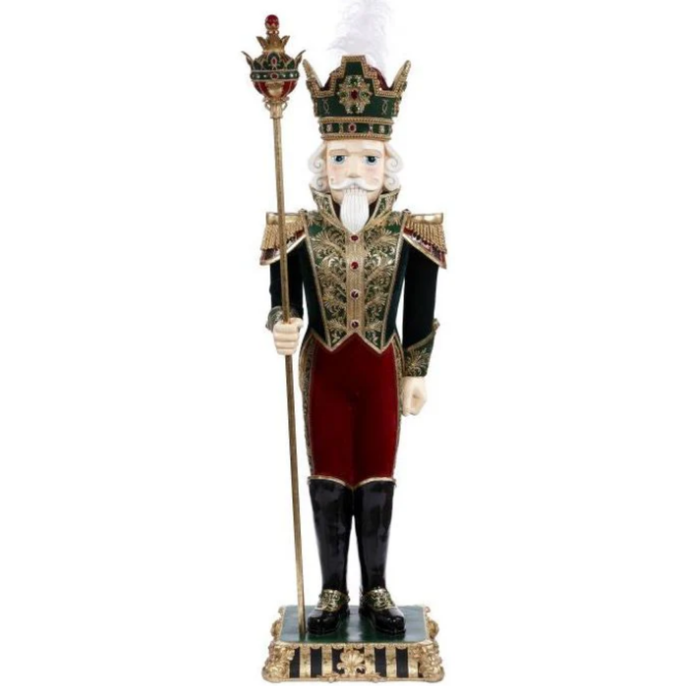 SOLDADO CASCANUECES DECORATIVO EN TONO VERDE Y DORADO MED:170 CM
