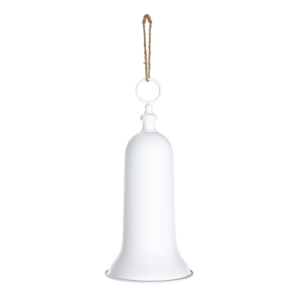 CAMPANA DE METAL EN TONO BLANCO MATE MED:48 CM
