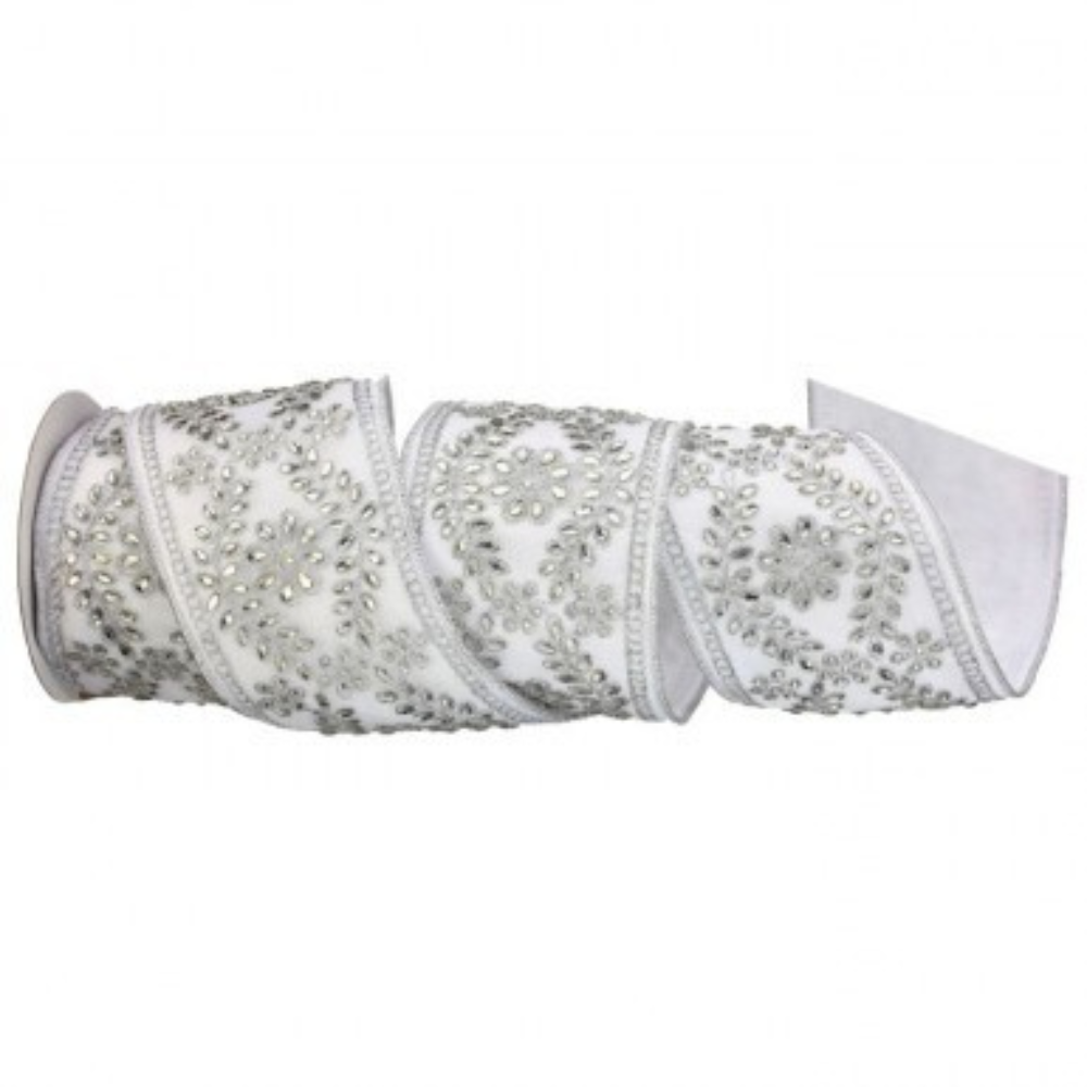 LISTON BLANCO Y PLATA MED:9MTS