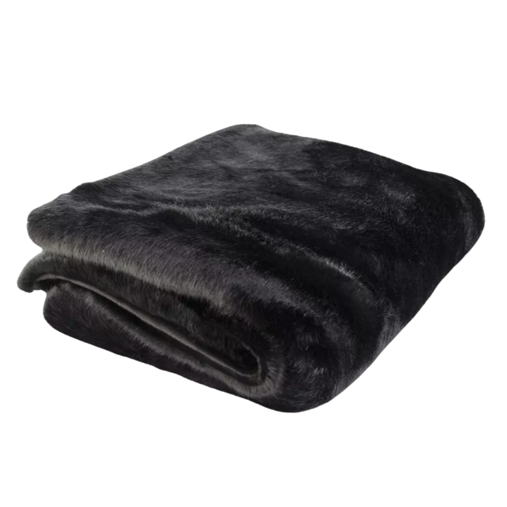 FRAZADA DE PIEL SINTETICA NEGRO MED:150 CM