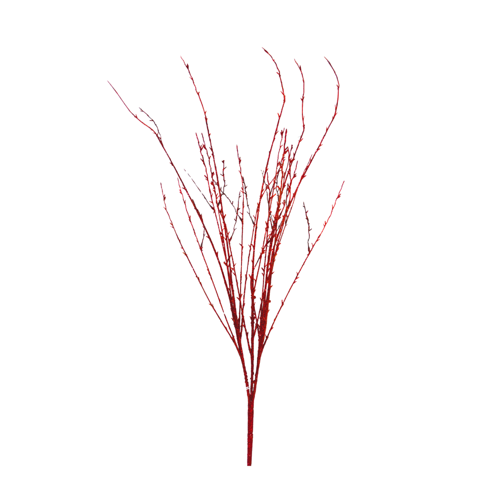 TALLO DECORATIVO BRILLANTE EN TONO ROJO MED:1MTS