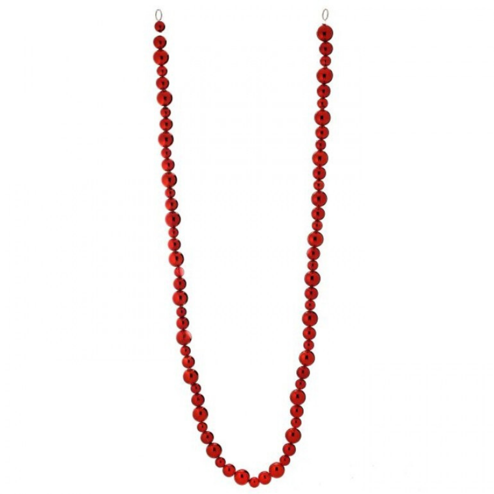 GUIRNALDA DE CUENTAS ROJO BRILLANTE MED:180 CM