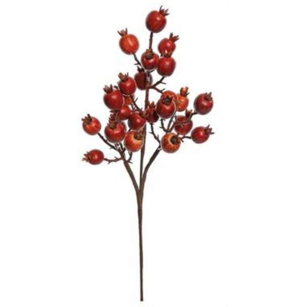 TALLO DECORATIVO DE GRANADAS ROJAS 41 CM
