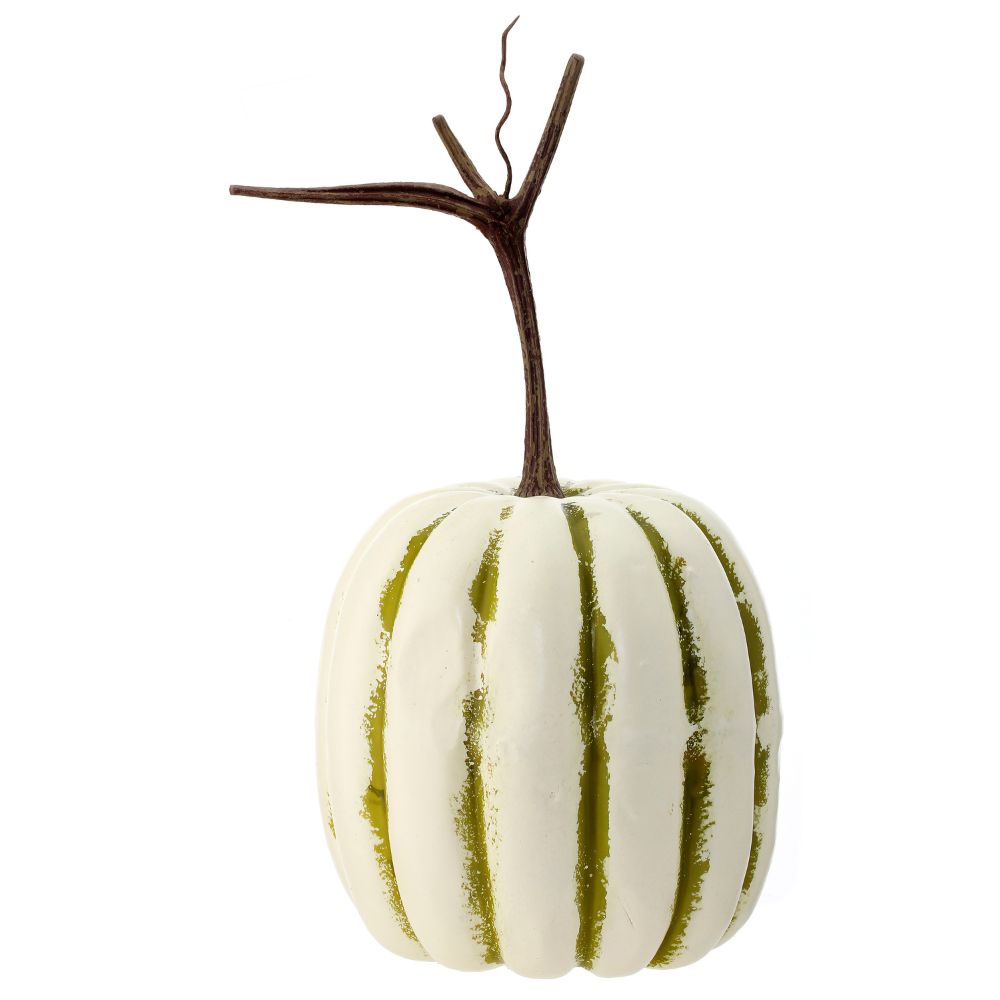 CALABAZA CREMA A RAYAS VERDES MED:30 CM