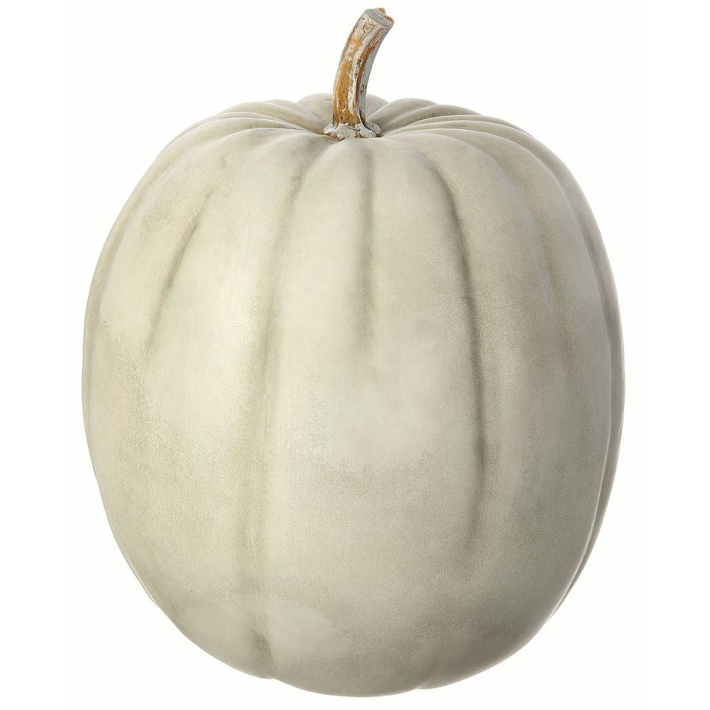CALABAZA DECORATIVA EN TONO BLANCO EFECTO DESGASTADO 35X30 CM