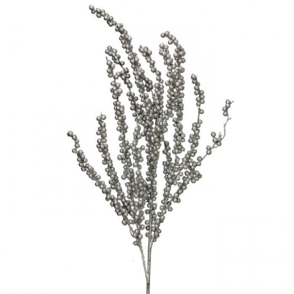 TALLO DECORATIVO DE ESFERAS MINI EN TONO PLATA MED:102 CM