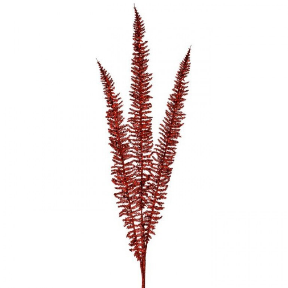 TALLO TIPO RAMA DE PINO EN ROJO BRILLANTE MED:89 CM