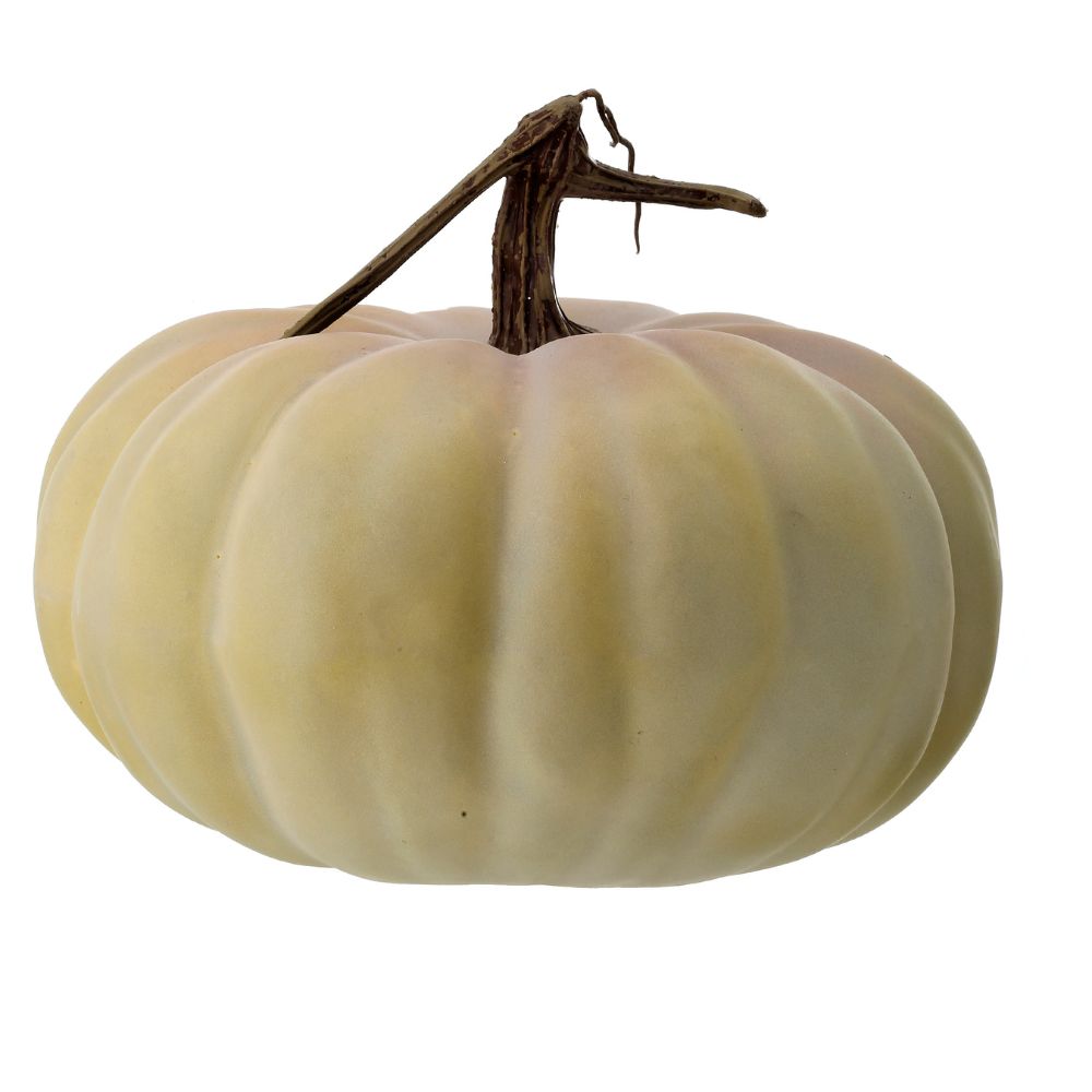 CALABAZA PLANA EN TONO VERDE/PLANA MED:20 CM