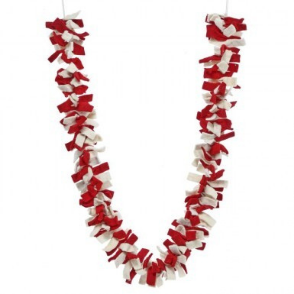 GUIRNALDA AFELPADA ROJO Y BLANCO MED:152 CM