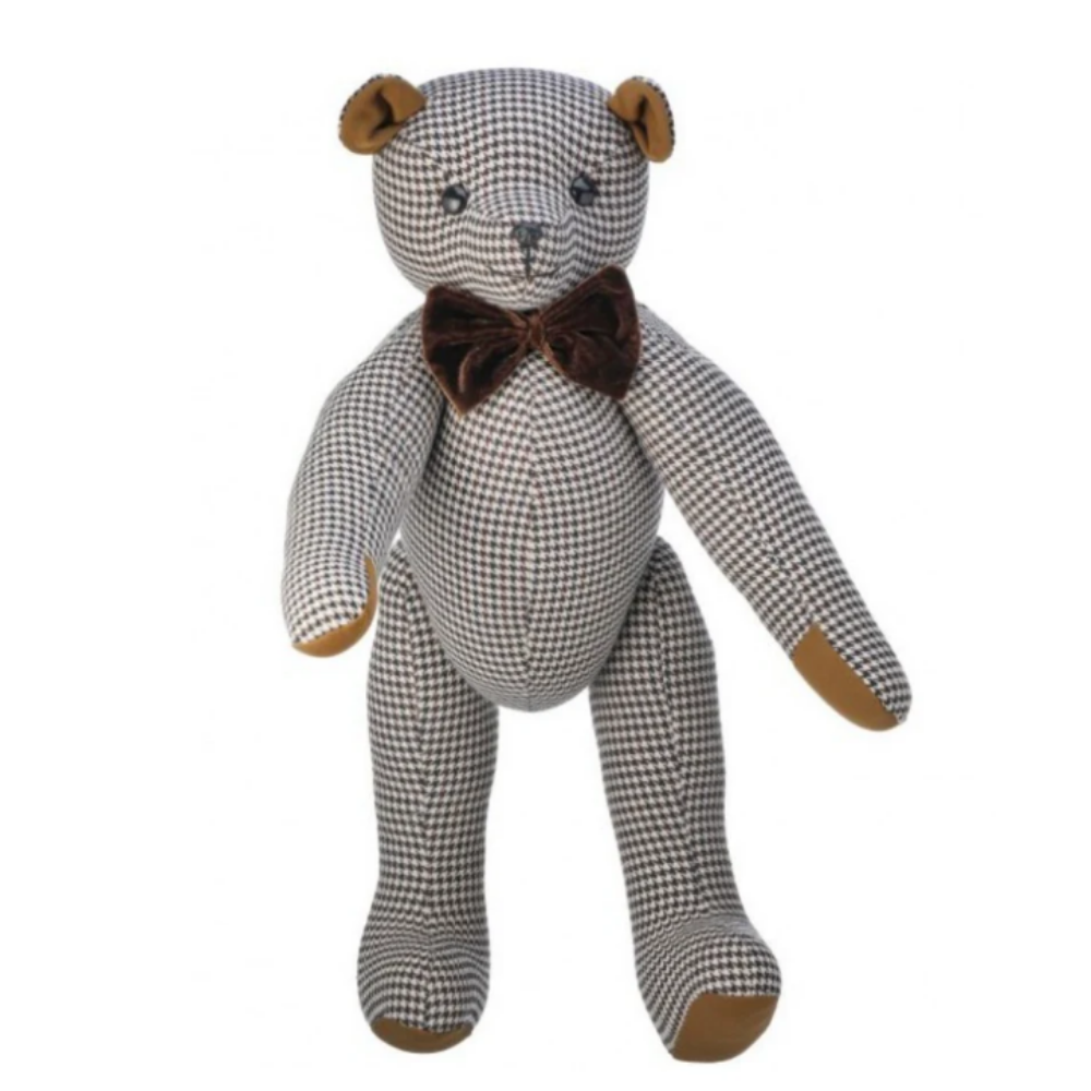 OSO DECORATIVO DE CUADROS Y MOÑO