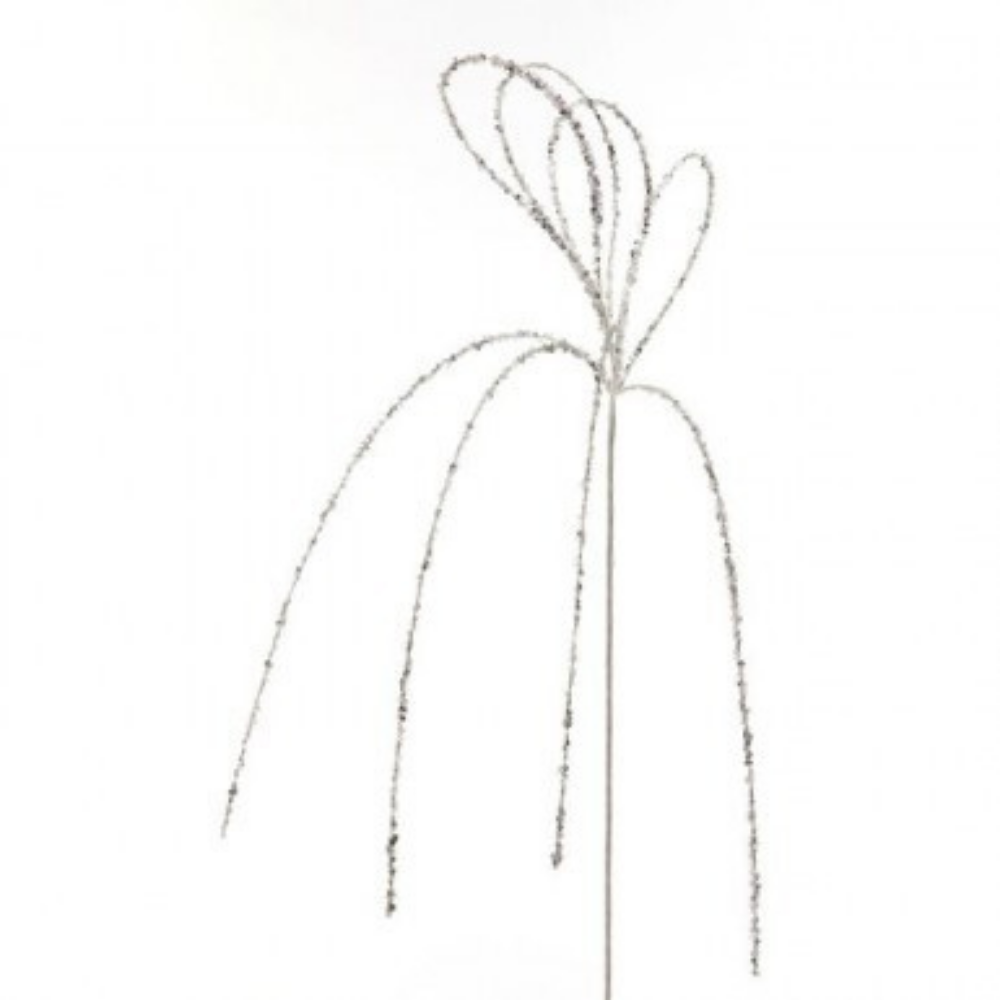 VARA DE GOTA DE LENTEJUELAS BRILLANTES BLANCO/PLATA 71 CM