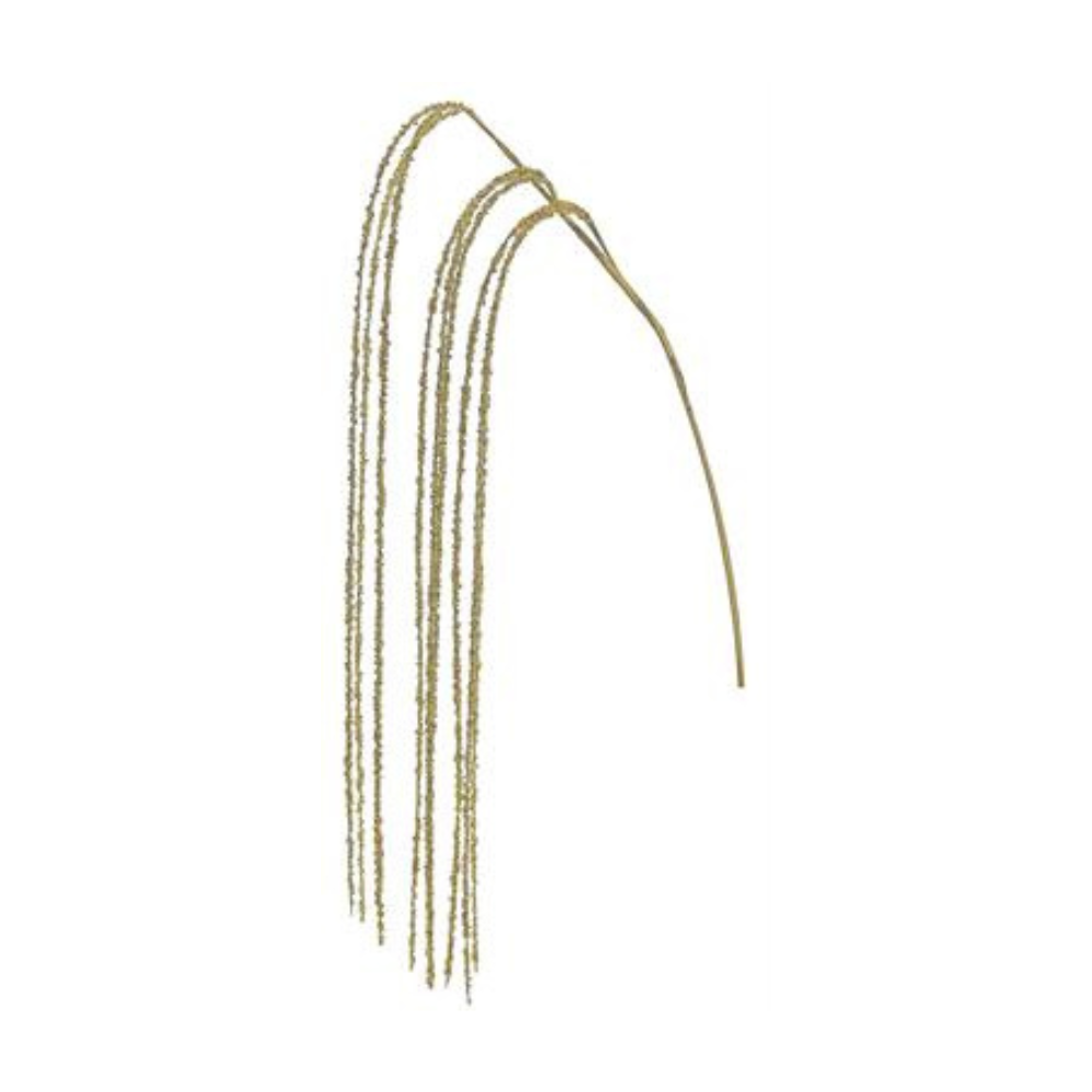 TALLO DECORATIVO COLGANTE / RAMAS EN DORADO CON GLITTER MED:122 CM