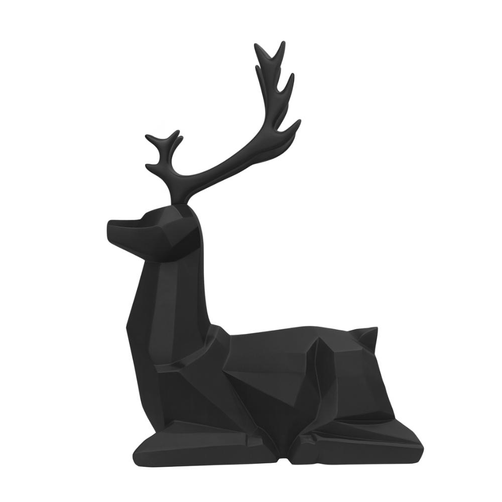 VENADO FACETADO NEGRO MATE MED: 68CM