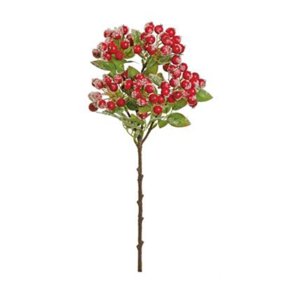 TALLO DECORATIVO TIPO BERRY EN TONO ROJO MED:58 CM
