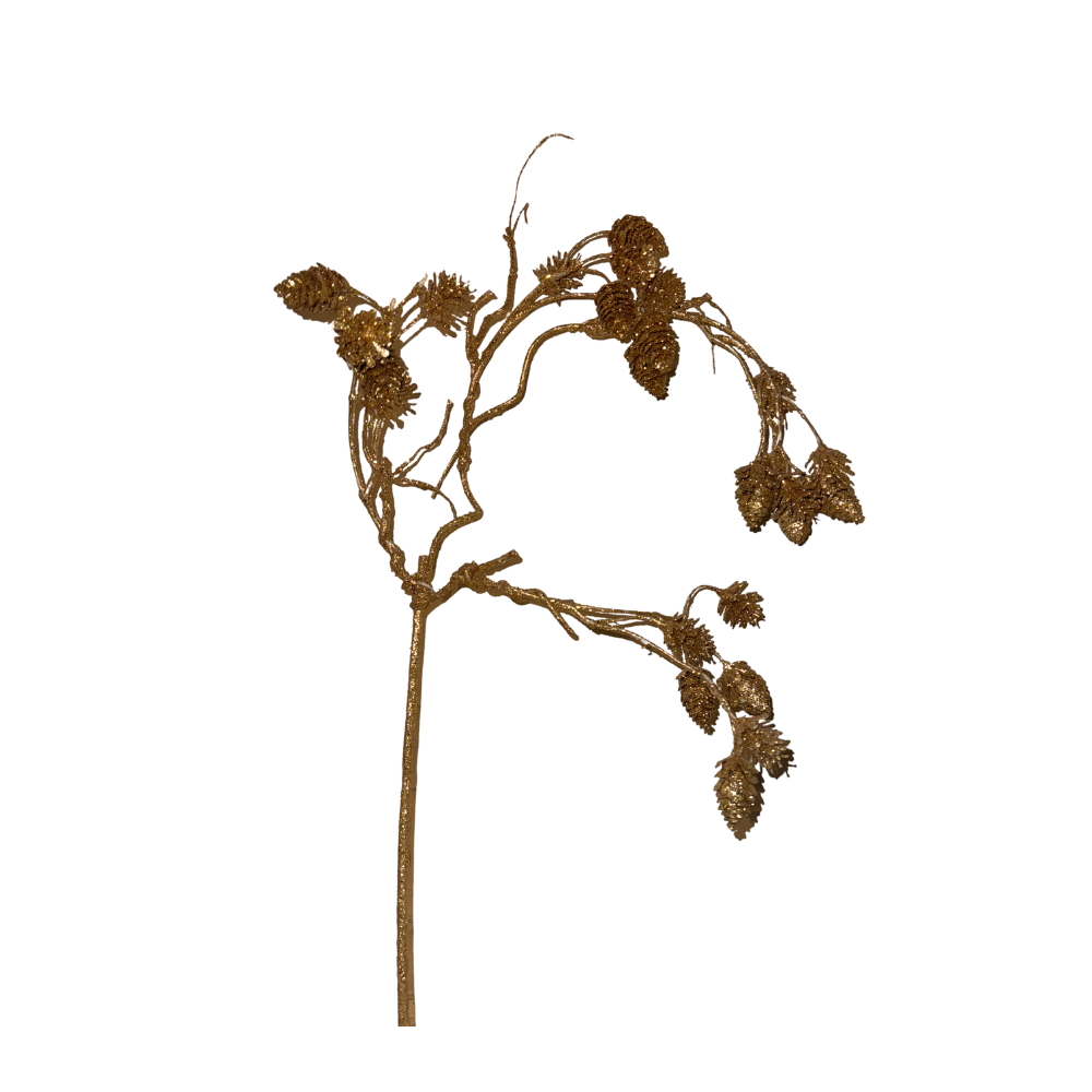 RAMA COLGANTE DE PIÑAS DORADA 90CM