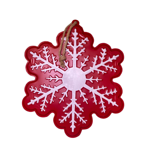 COPO DE NIEVE DE METAL BLANCO Y ROJO (POR PIEZA)