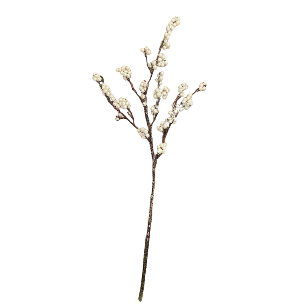 RAMA CAFÉ CON ESFERITAS BLANCAS MED:80 CM