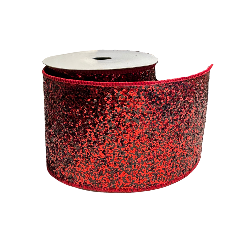 LISTÓN DECORATIVO DE LENTEJUELA EN ROJO MED:10CM X 9 MTS