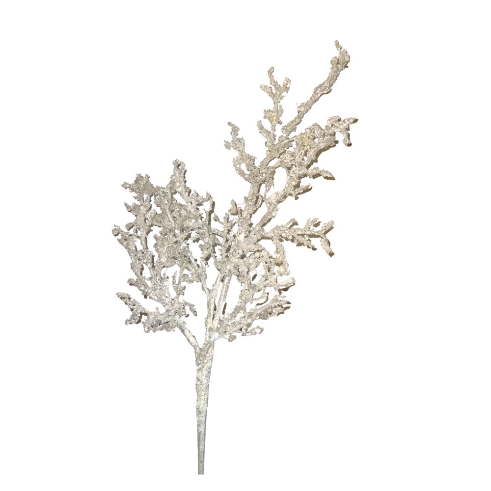 TALLO DECORATIVO BLANCO EFECTO CRITAL 65CM