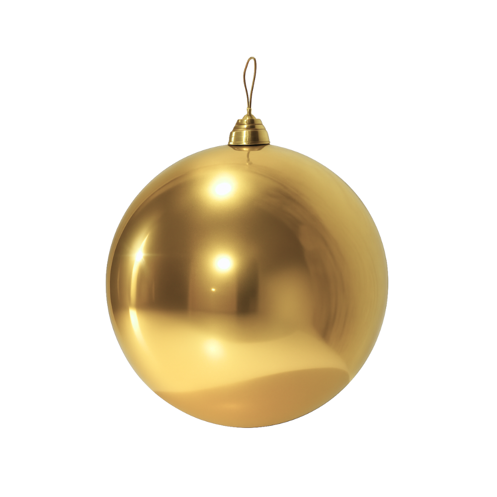 ESFERA DE PLÁSTICO EN TONO DORADO MED:30 CM