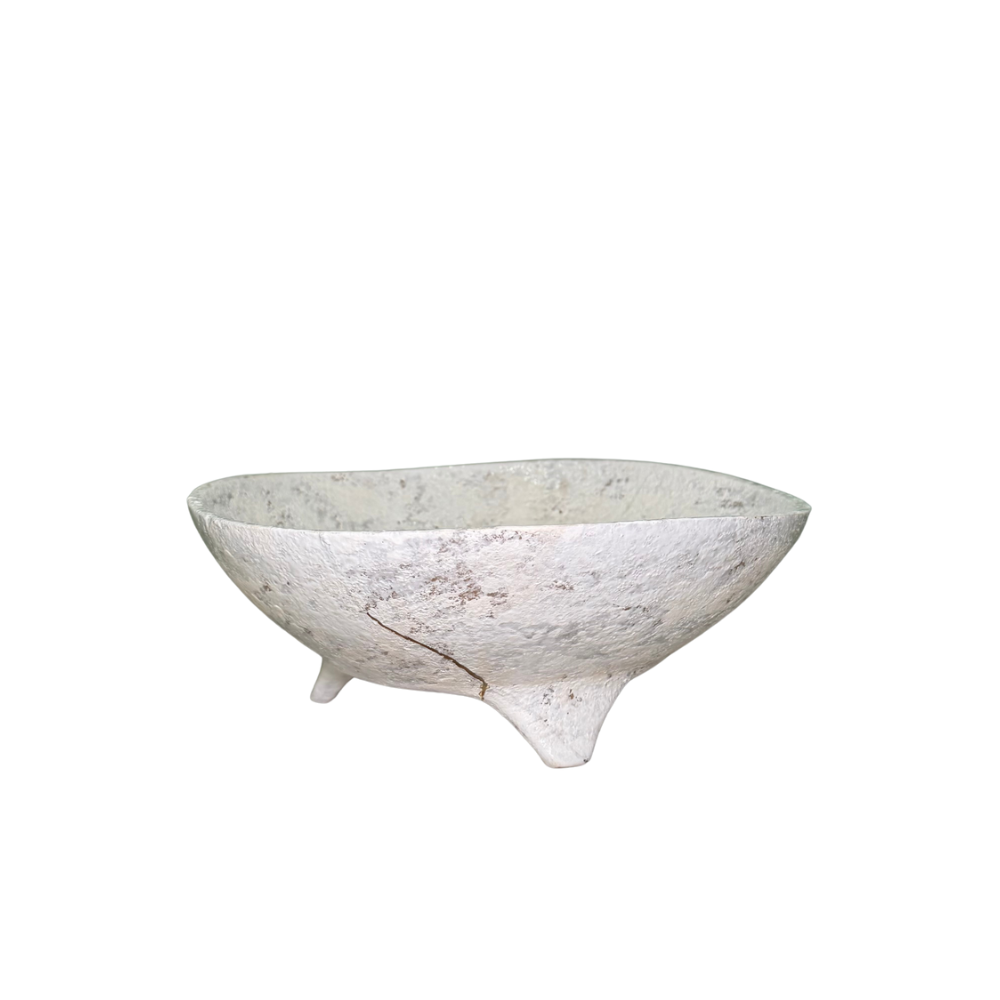 BOWL DE BARRO AVEJENTADO CON PATITAS MED:28 CM