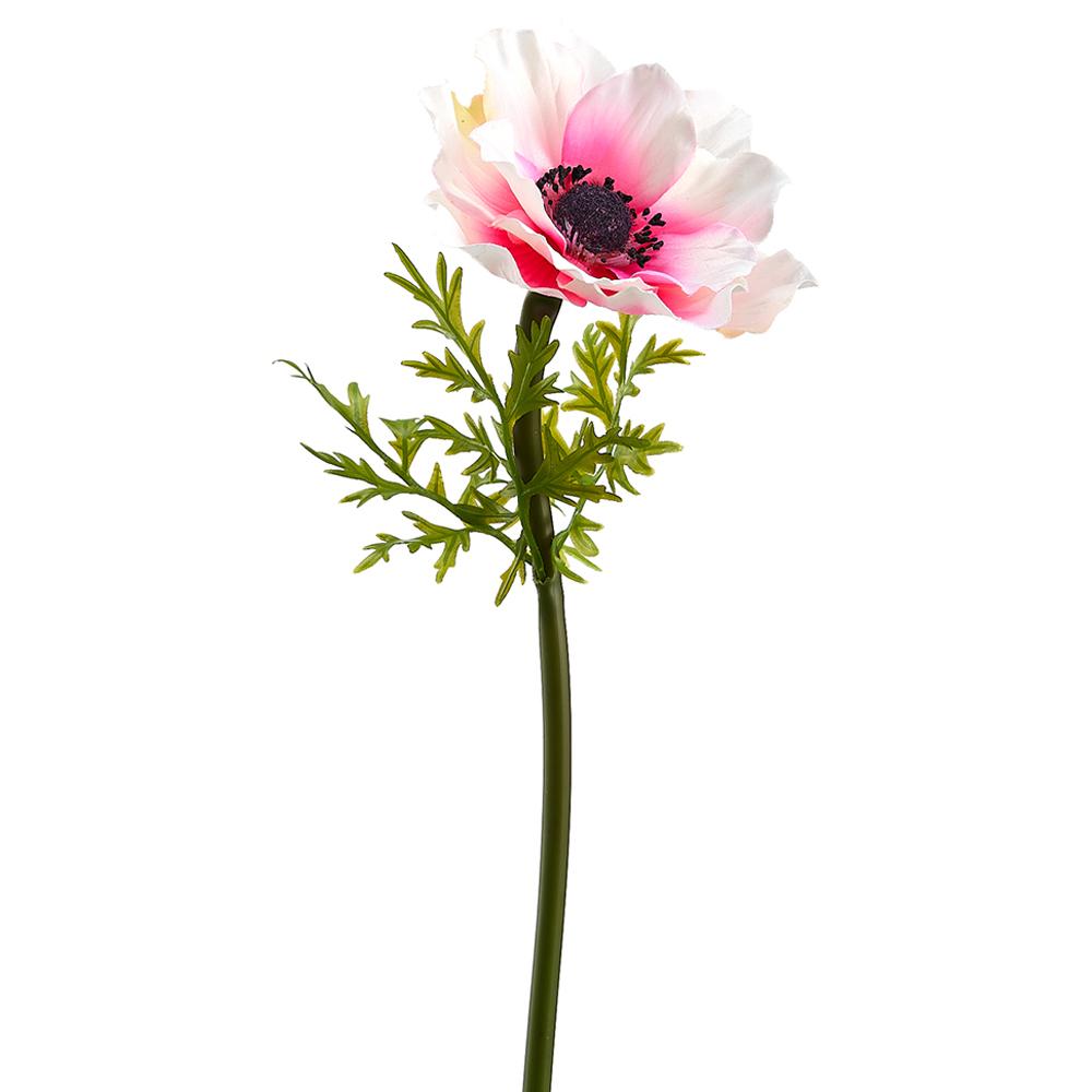 FLOR ANEMONA BLANCO/ROSA 43 CM