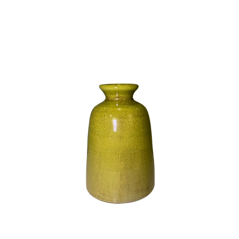 FLORERO DECORATIVO VERDE LIMON MED:27 CM