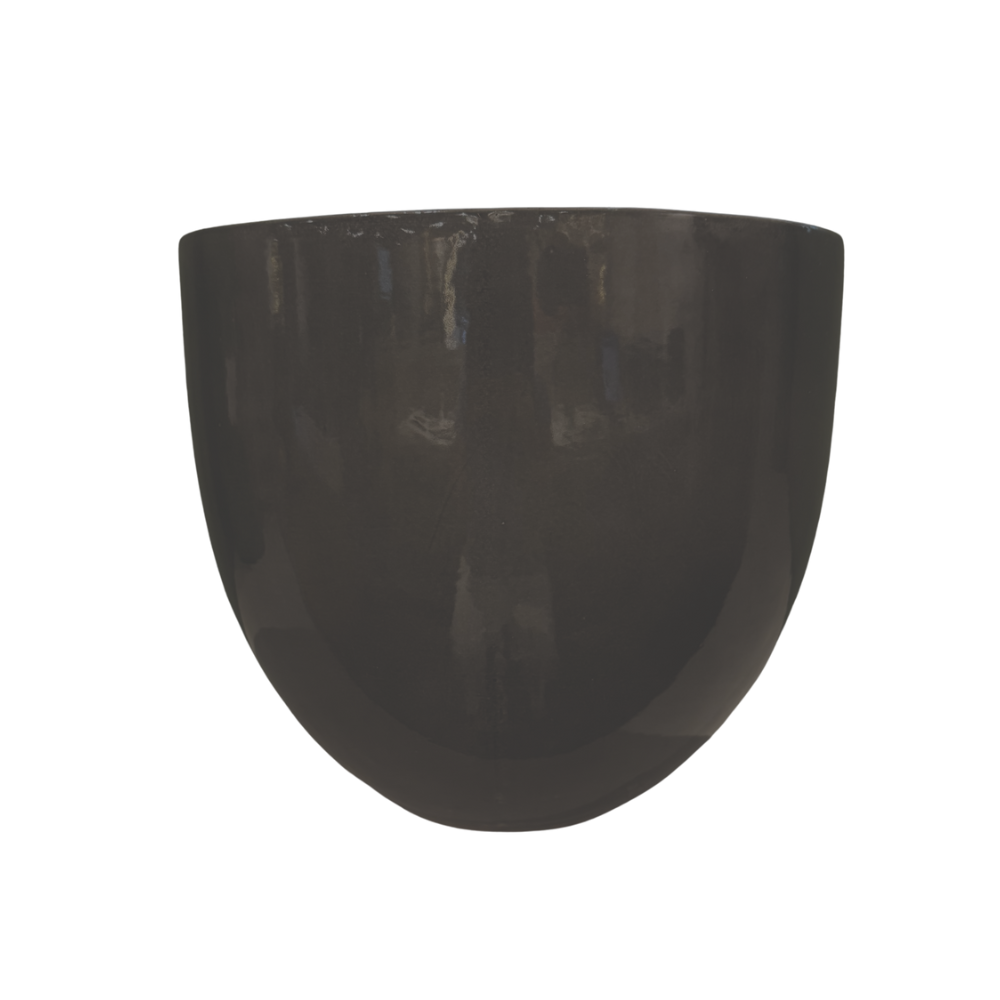 MACETA DE BARRO GRIS BRILLANTE MED:36 CM