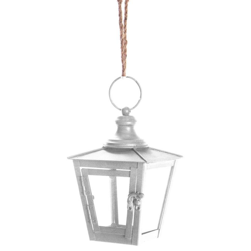 FAROL BLANCO DE METAL Y VIDRIO MED:20 CM