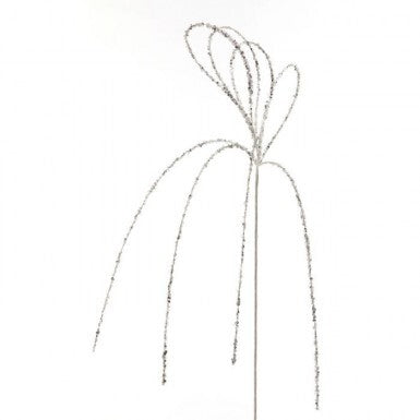 VARA DE GOTA DE LENTEJUELAS BRILLANTES BLANCO/PLATA 71 CM
