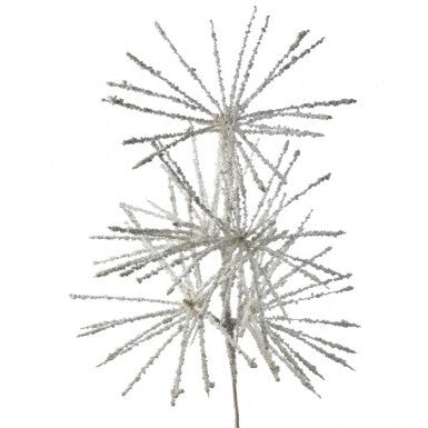 VARA AGUJA ESCARCHADA BLANCO CON BRILLOS 84 CM