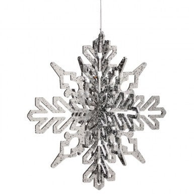 ESTRELLA DECORATIVA 3D EN TONO PLATA / COPO DE NIEVE GRANDE
