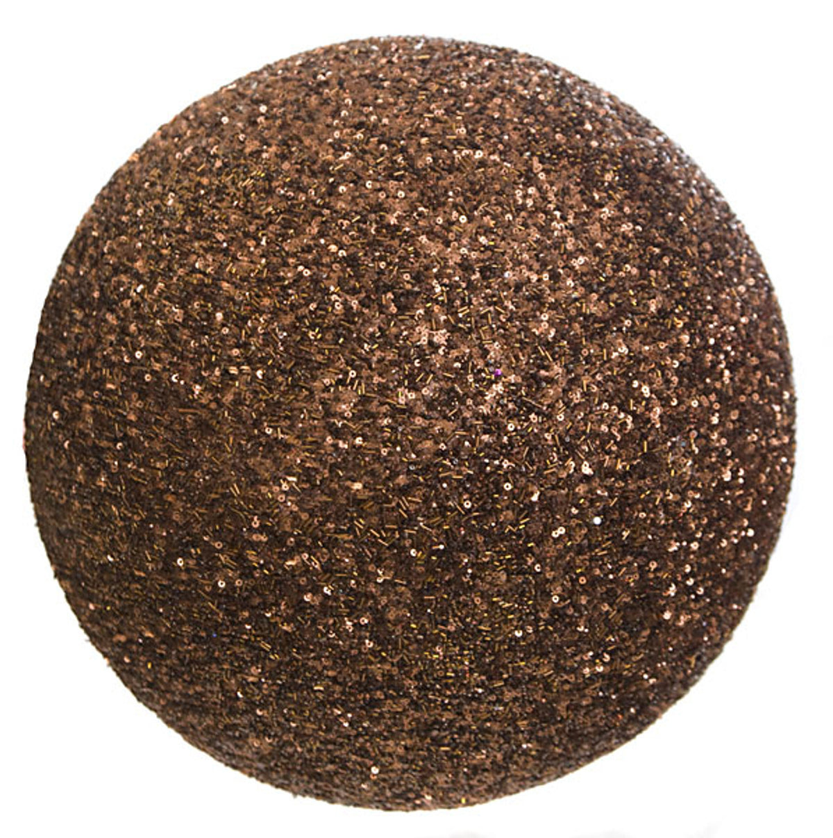 ESFERA DE MERCURIO EN TONO CHOCOLATE CON LENTEJUELAS  MED:38 CM