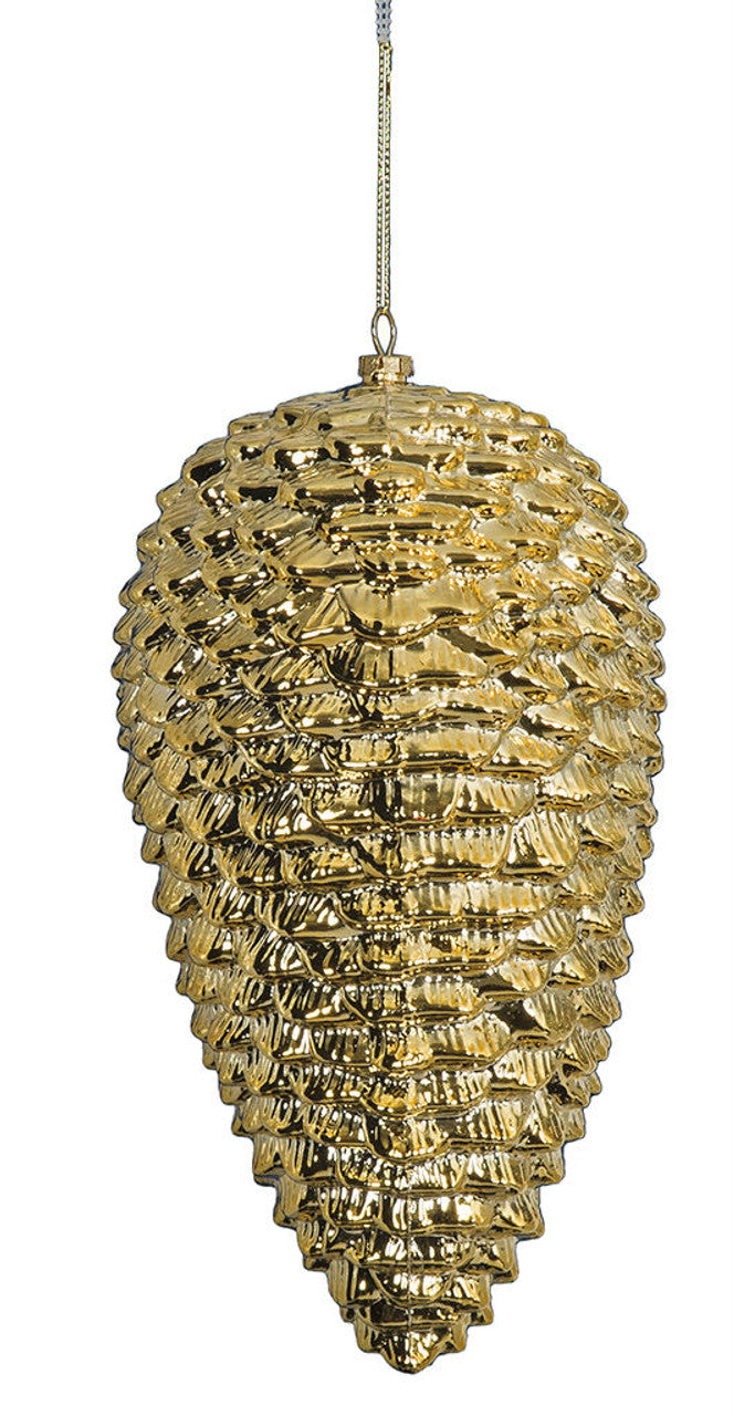 ESFERA PIÑA DORADO METALICO MED:25 CM