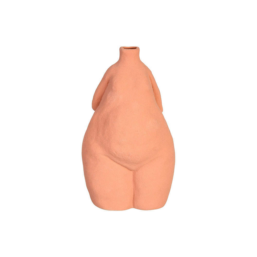 FLORERO SILUETA DE CUERPO COLOR SALMON 19 CM