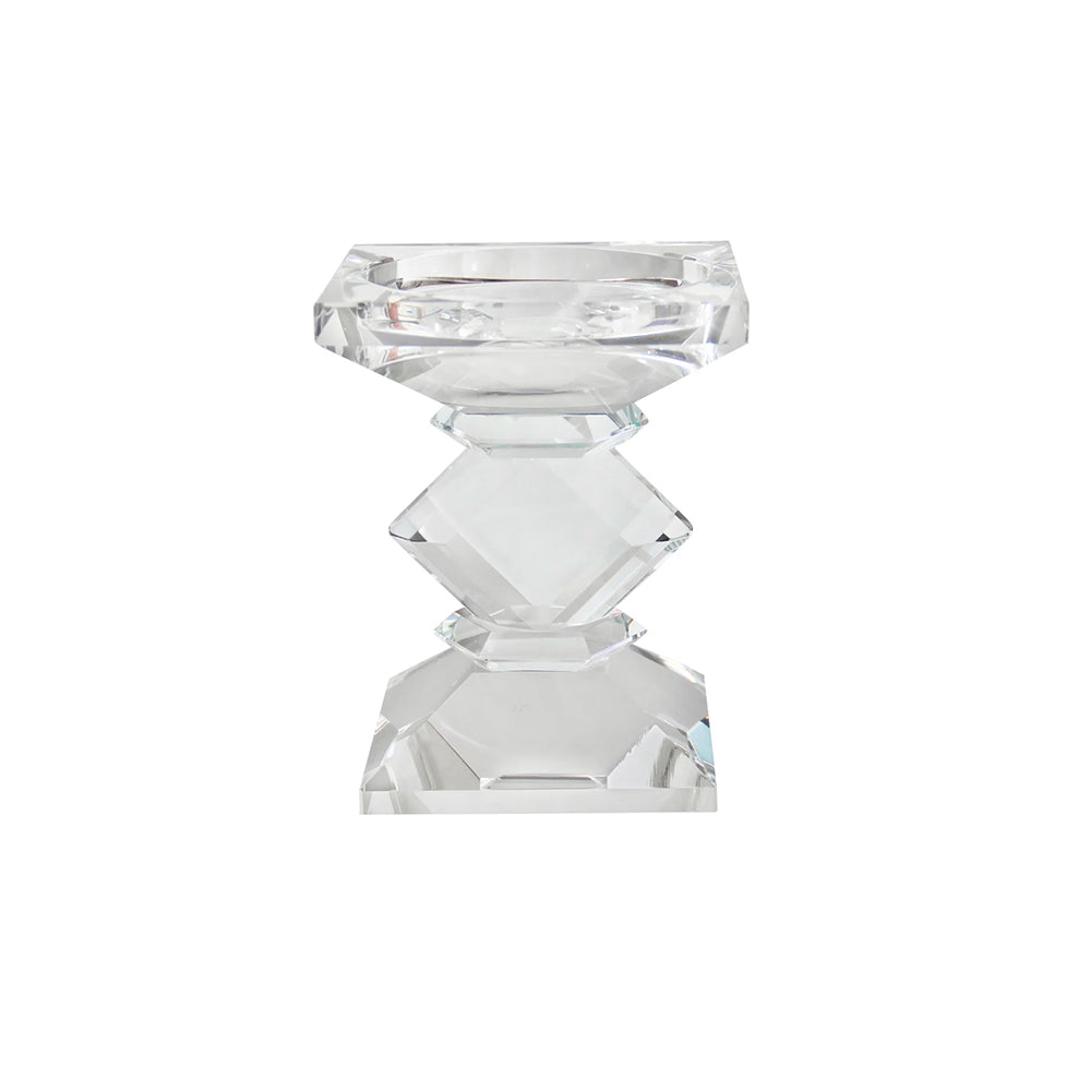 PORTAVELA DE CRISTAL CORTADO CON FORMA GEOMETRICA 15 M