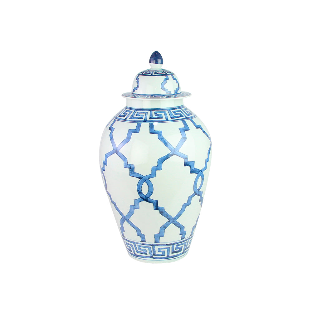 JARRON VERSA BLANCO ESTAMPADO AZUL REY 54 CM